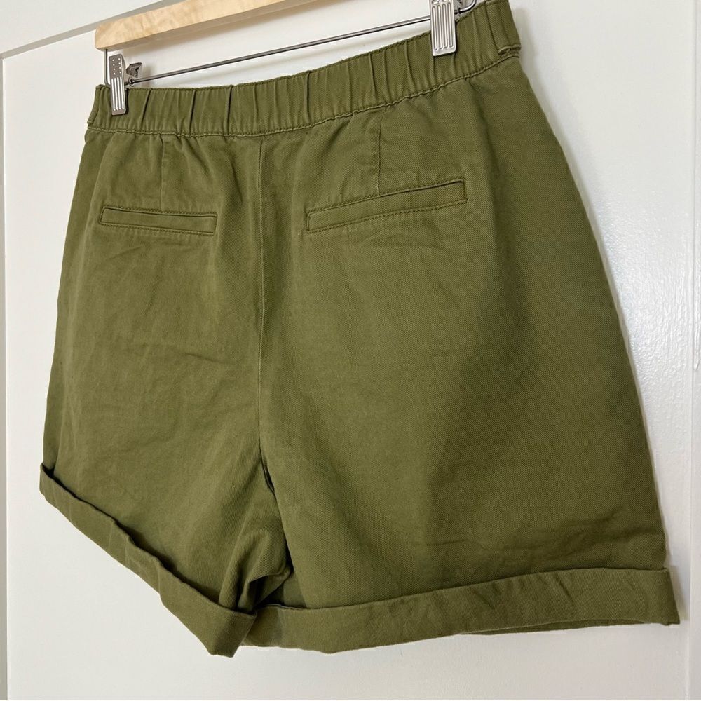 Loft Shorts Womens Size 8P Military Green High Waist Pockets Button Cotton - Picture 5 of 13